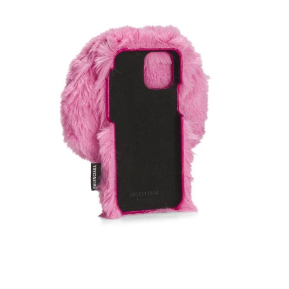 Bunny Ears Faux-Fur iPhone 12 Case/Crossbody Bag